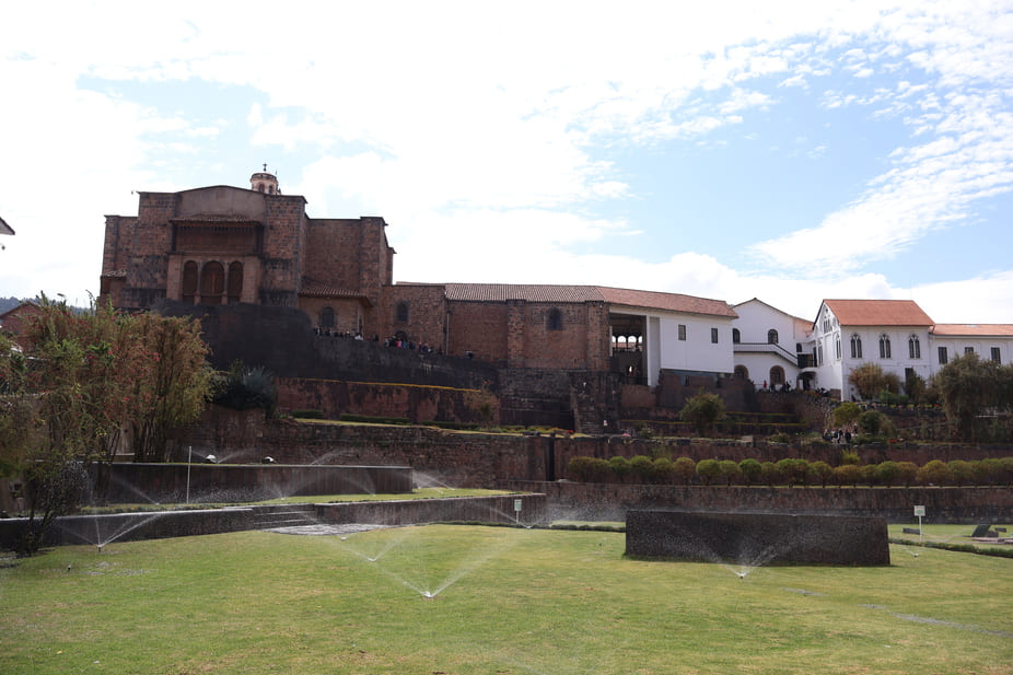 Gardens of Qorikancha, the ancient Temple of the Sun in Cusco, Peru.