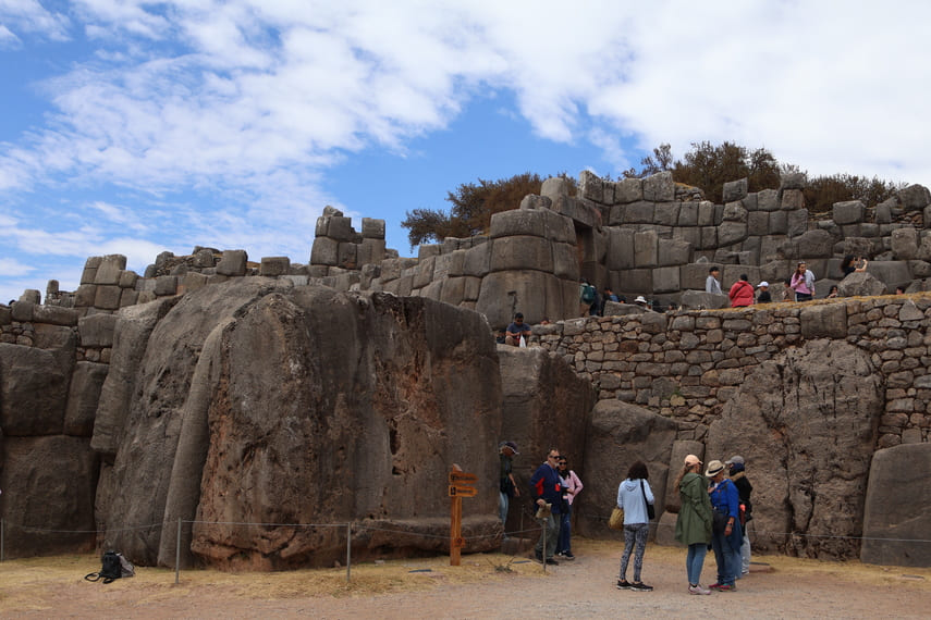 Massive stone walls of Sacsayhuamán on the Cusco City Tour, Peru.