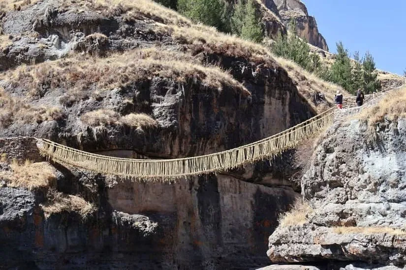 Qeswachaka Inca Rope Bridge, a highlight of the Cusco day tour in Peru