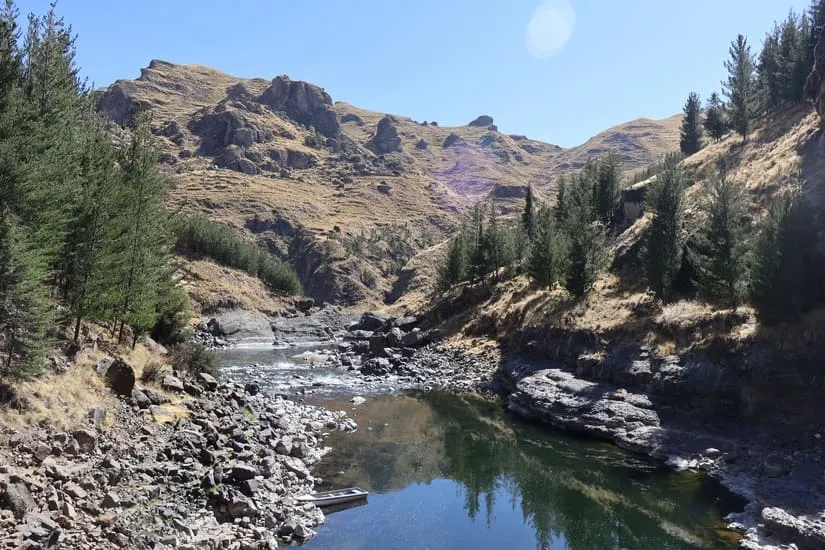 Scenic Apurimac River view on the Qeswachaka Inca Bridge day tour from Cusco, Peru.