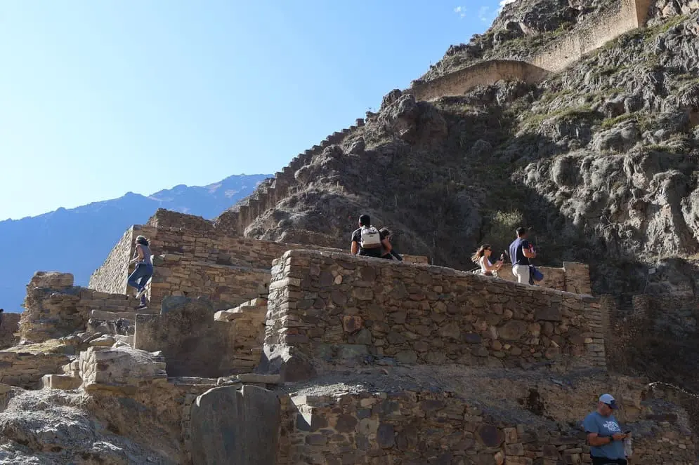 Ollantaytambo Inca ruins in Peru's Sacred Valley, Cusco.