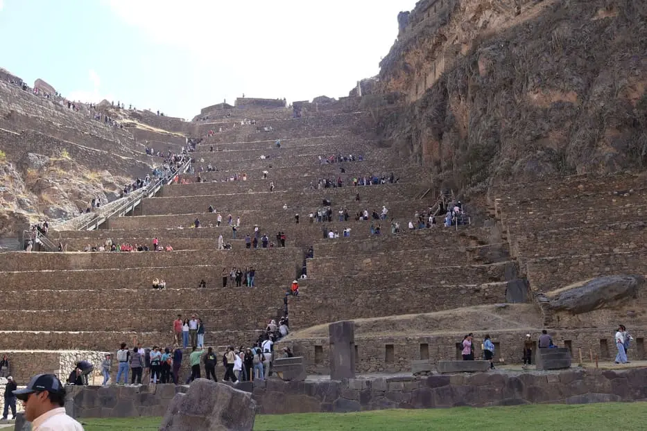 Ollantaytambo Inca Fortress on the Sacred Valley Tour in Cusco, Peru.