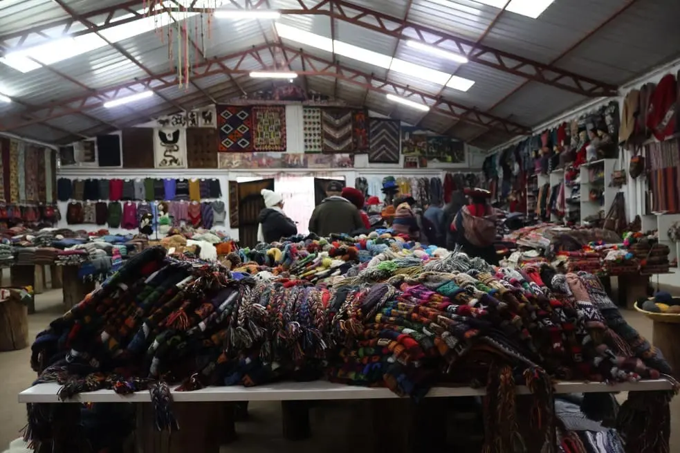 Chinchero textile market on the Sacred Valley Tour in Cusco, Peru